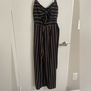 Navy striped jumpsuit